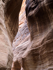 Sandstone gorge rock carved by water that once flowed here