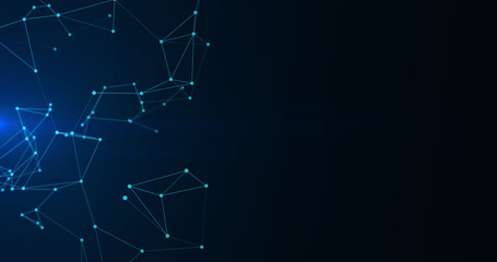 Abstract background motion transformation of empty copy space with plexus pattern of future innovation technology digital business concept with line network for decentralize communication connection