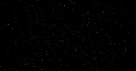 3D Illustration realistic snow fall Christmas xmas overlay twinkling sparkling stars space in isolated black night sky