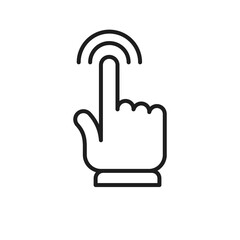 Clicking hand icon. Finger pointer vector graphic. Click symbol.