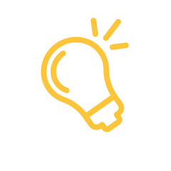 Obraz premium Light bulb icon. Symbol of idea. Shining electric lamp illustration.