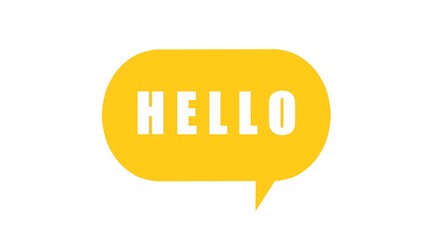 Hello text in bubbles. world hello day is celebrated annually on November 21st. Its main goal is to draw the attention of the general public to the importance of personal communication. Animation