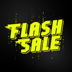 Flash sale. Yellow bright inspiration "Flash sale".