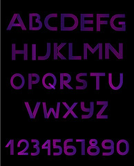 alphabet and numbers from neon lamps