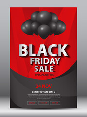 Black Friday Sale Promotion Poster, flyer or banner vector illustration, discont card, marketing brochure design