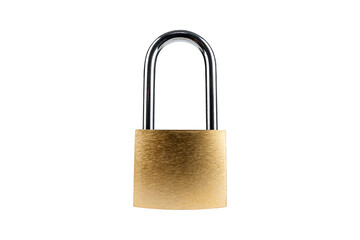 Padlock gold padlock isolated on white background.