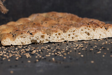 Brot, Fladenbrot, Steinofenbrot,Sesam,Holzofenbrot