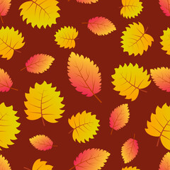 Autumn seamless background with colorful leaves