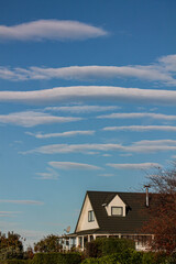 house and clouds