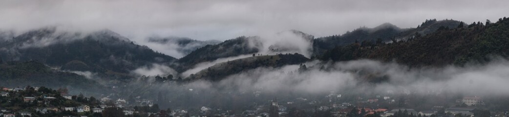 panoramic mist on the hills