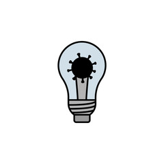lamp, coronavirus, idea line illustration icon. Signs and symbols can be used for web, logo, mobile app, UI, UX