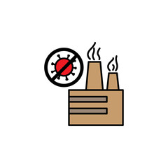 factory work, after coronavirus line illustration icon. Signs and symbols can be used for web, logo, mobile app, UI, UX