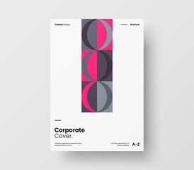 Geometric business cover design. Corporate identity abstract vector illustration brochure template.