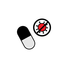 forbidden coronavirus, medicine line illustration icon. Signs and symbols can be used for web, logo, mobile app, UI, UX