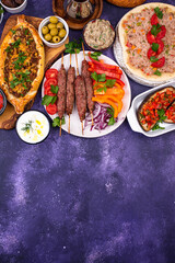 Fototapeta na wymiar Traditional Turkish or Middle eastern dishes