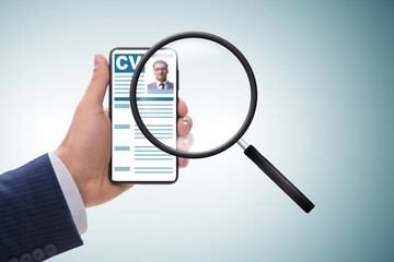 Recruitment and employment concept with cv