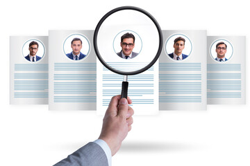 Recruitment and employment concept with cv