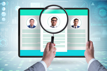 Recruitment and employment concept with cv