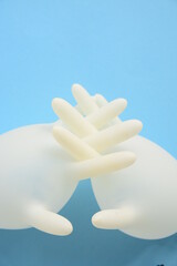white latex protective gloves  background	
