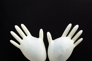 white latex protective gloves  background	
