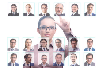 Recruitment and employment concept with businesswoman