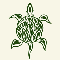 
turtle leaf ornament pattern in green shade