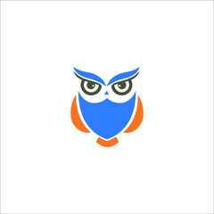 logo owl animal focus icon templet