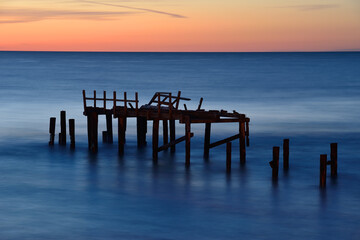 Fototapeta premium Broken pier at Baltic sea.