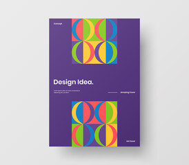 Geometric business cover design. Corporate identity abstract vector illustration brochure template.