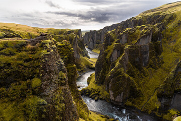 Fototapeta na wymiar Fjadrargljufur canyon in Iceland