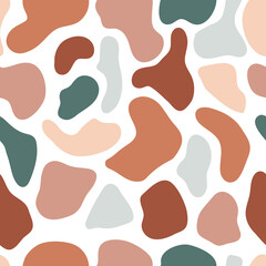 Hand drawn various shapes. Abstract contemporary seamless pattern. Modern trendy illustration. Perfect for textile print