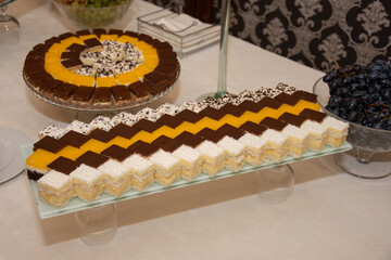 homemade cakes with coconut and chocolate