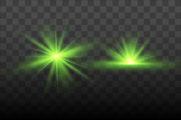 Fototapeta Glow isolated green light effect, lens flare obraz