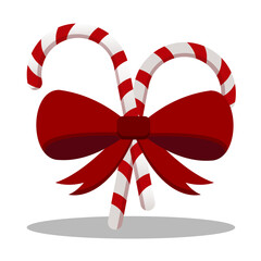 red ribbon and christmas candy