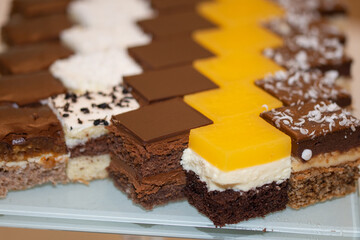 homemade cakes with coconut and chocolate