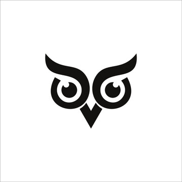 logo owl animal focus icon templet