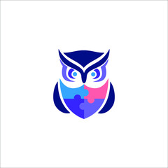logo owl icon templet vector focus animal
