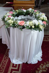 floral arrangement for a baptismal font in Romania 2020