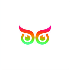 logo owl animal focus icon templet
