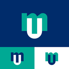 M and U letters. Abstract M, U monogram.  Logo can used for business, web, medicine, clinic, or organic market. 