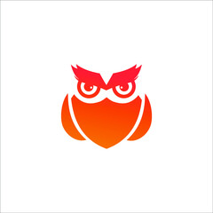 logo owl animal focus icon templet