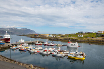 Fototapeta na wymiar Boats in port of Djupivogur in East Iceland