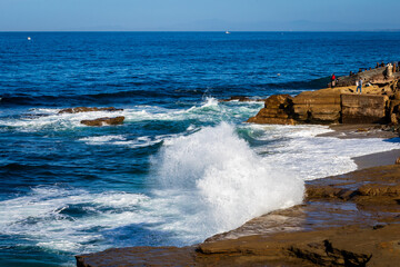 Fototapeta premium King tides at the La Jolla Cove, San Diego, CA