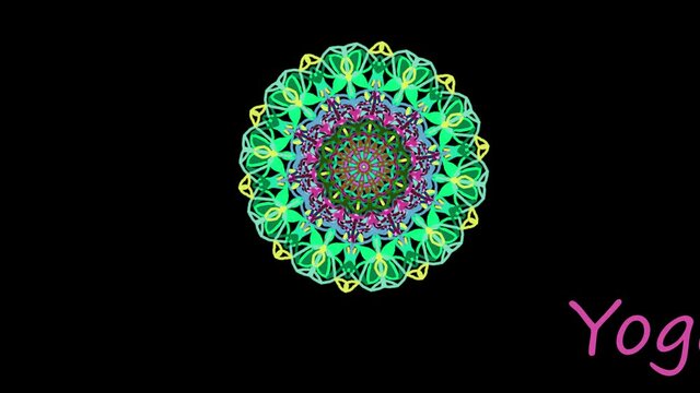 Beautiful  and colorful mandalas in movement  spinning for healing energy reiki, yoga and meditation