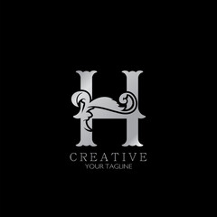 Creative H Letter Luxury Initial Nature Tropical Leaf logo Icon, monogram vector design concept nature vintage.