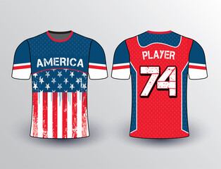 Patriotic American flag pattern jersey for all sports baseball softball esports team gear