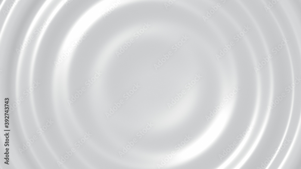 Wall mural abstract 3d circles render background. white clean ripple animation. motion texture concept for busi
