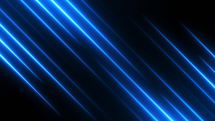 Technology background with glowing futuristic lines. Bright neon lights diagonal texture for innovation concept.