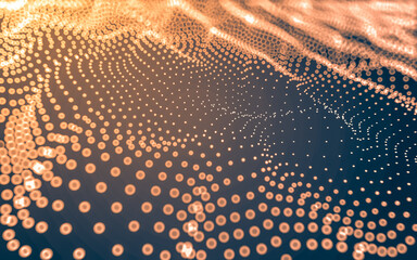 Abstract background. Molecules technology with polygonal shapes, connecting dots and lines. Connection structure. Big data visualization.