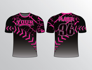 Softball big stitch marks filled with black and hot pink and top filled with the crack pattern perfect for all sports team gear